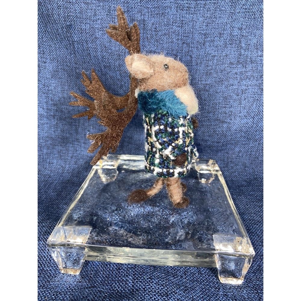 Pottery Barn Plaid Reindeer & Felt Animal Christmas Ornaments Lot of 3 Pre-Owned - Picture 10 of 17
